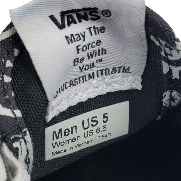 VANS Shoes STAR WARS Womens Size 6.5 Black Skateboard Bandana Print Stormtrooper - Picture 10 of 10